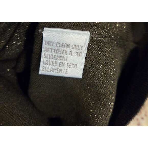 New! Jones New York Women L Green Sparkle Stripe Merino Wool Blend Sweater - Picture 5 of 12